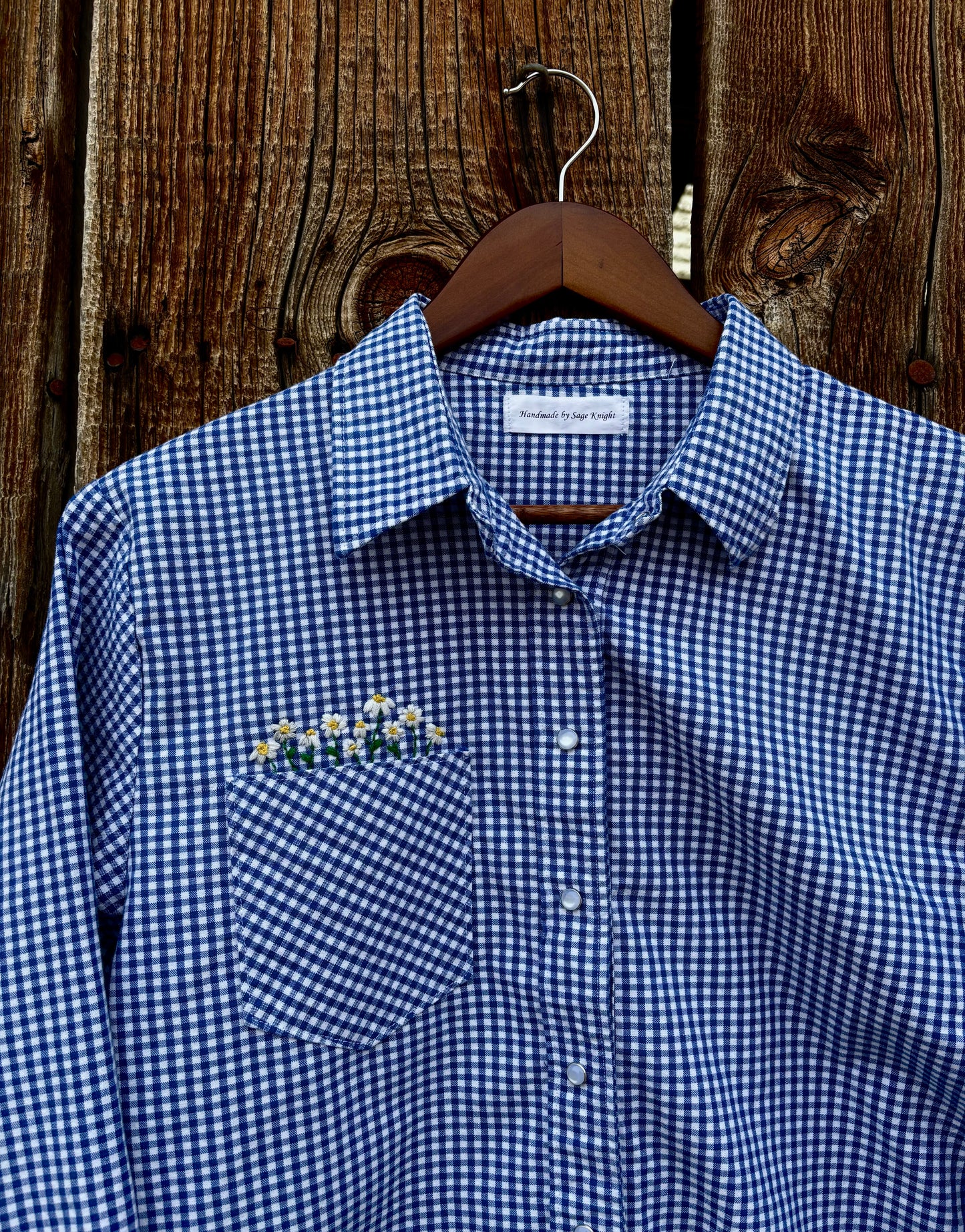 Custom Embroidered Pocket Pearl Snap 